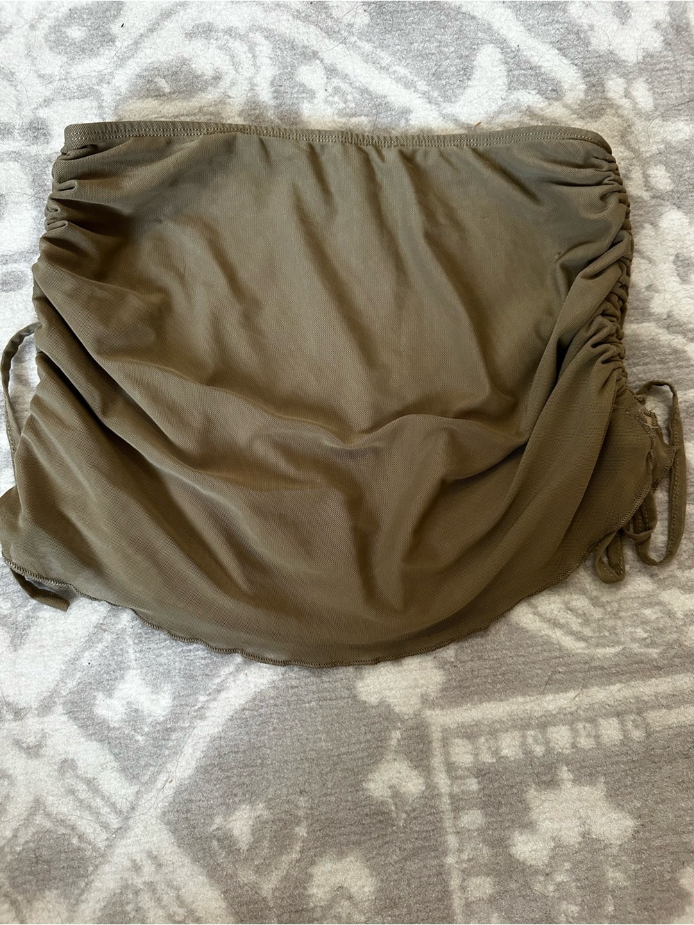 Edikted Olive Side-Ruched Drawstring Mini Skirt